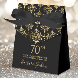 Caja Para Regalos 70th Birthday Gold Elegant Thank You 