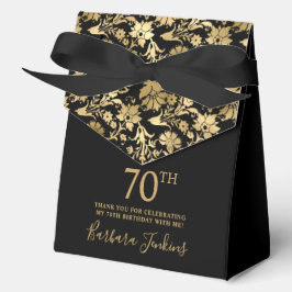 Caja Para Regalos 70th Birthday Gold Floral Thank You 