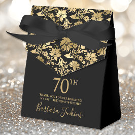 Caja Para Regalos 70th Birthday Gold Floral Thank You 