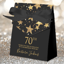 Caja Para Regalos 70th Birthday Gold Stars Thank You 