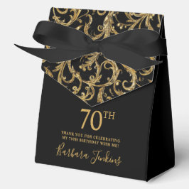 Caja Para Regalos 70th Birthday Gold Swirls Thank You 