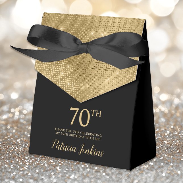 Caja Para Regalos 70th Birthday Gold Thank You Favor Box (Subido por el creador)