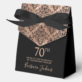 Caja Para Regalos 70th Birthday Rose Gold Damask Thank You 