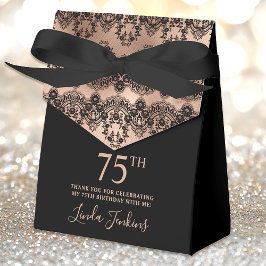 Caja Para Regalos 75th Birthday Elegant Rose Gold Lace