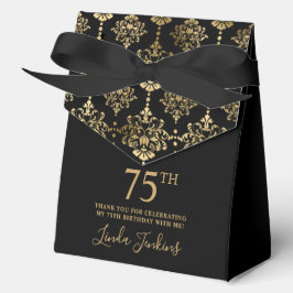 Caja Para Regalos 75th Birthday Gold Elegant Thank You 