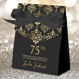 Caja Para Regalos 75th Birthday Gold Elegant Thank You 