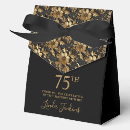 Caja Para Regalos 75th Birthday Gold Floral Thank You 