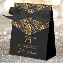 Caja Para Regalos 75th Birthday Gold Floral Thank You 