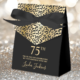 Caja Para Regalos 75th Birthday Gold Leopard Print Thank You 