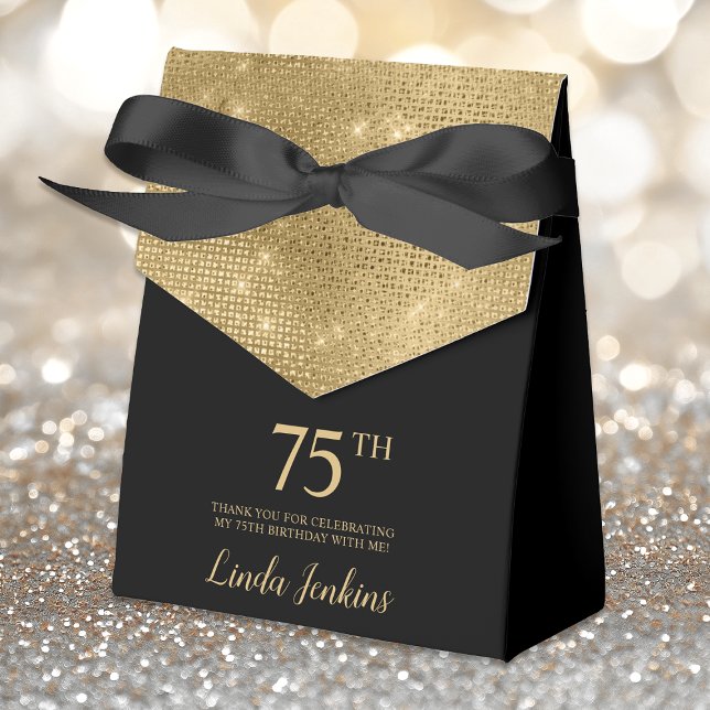 Caja Para Regalos 75th Birthday Gold Thank You Favor Box (Subido por el creador)