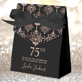 Caja Para Regalos 75th Birthday Rose Gold Elegant Thank You