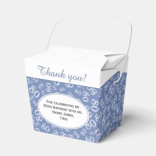 Caja Para Regalos 80.ª fiesta de cumpleaños Patrón de números azul/b