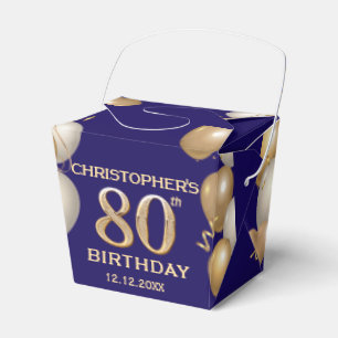 Caja Para Regalos 80.º Balón azul y oro de la marina del partido de 