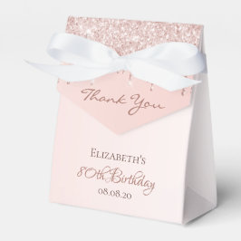 Caja Para Regalos 80.º rosa de oro purpurina glam gracias