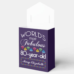 Caja Para Regalos 80.o Cumpleaños la mayoría de las gemas colorida