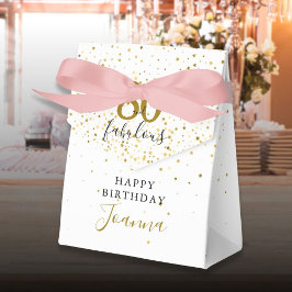 Caja Para Regalos 80 y Fabuloso Cumpleaños Dorado y Negro Elegante