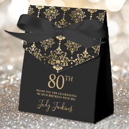 Caja Para Regalos 80th Birthday Gold Elegant Thank You