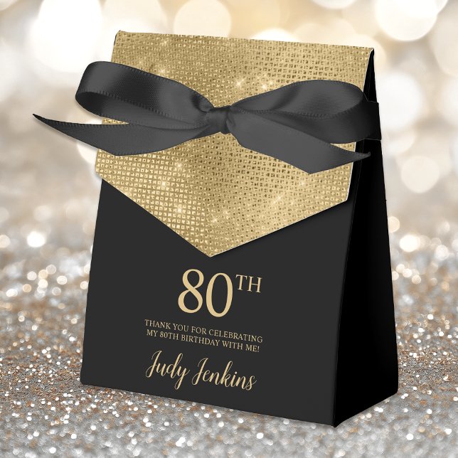 Caja Para Regalos 80th Birthday Gold Thank You Favor Box (Subido por el creador)