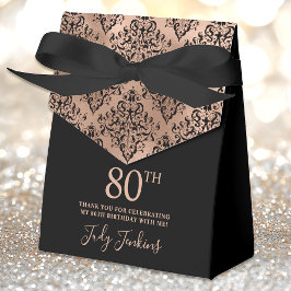 Caja Para Regalos 80th Birthday Rose Gold Damask Thank You