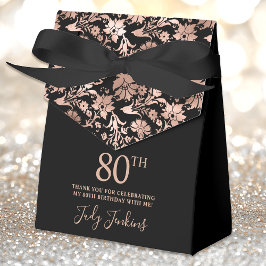 Caja Para Regalos 80th Birthday Rose Gold Floral Thank You