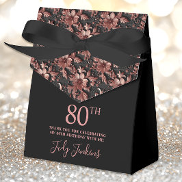 Caja Para Regalos 80th Birthday Rose Gold Floral Thank You