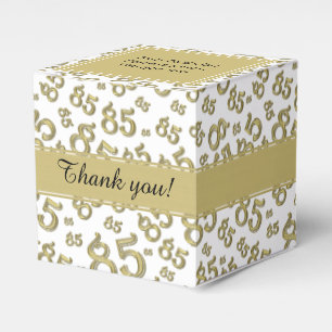 Caja Para Regalos 85o Oro del cumpleaños/modelo blanco del collage