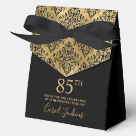 Caja Para Regalos 85th Birthday Gold Damask Thank You 