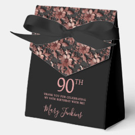 Caja Para Regalos 90th Birthday Rose Gold Floral Thank You 
