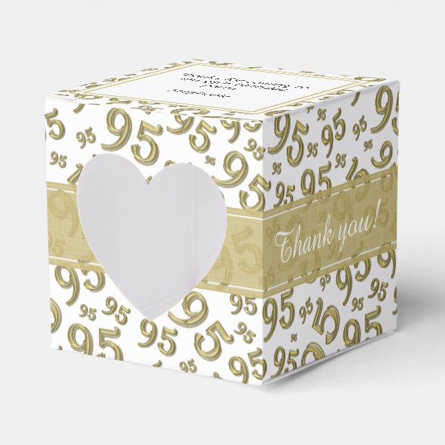 Caja Para Regalos 95.º Patrón de números dorados/blancos (Anverso)