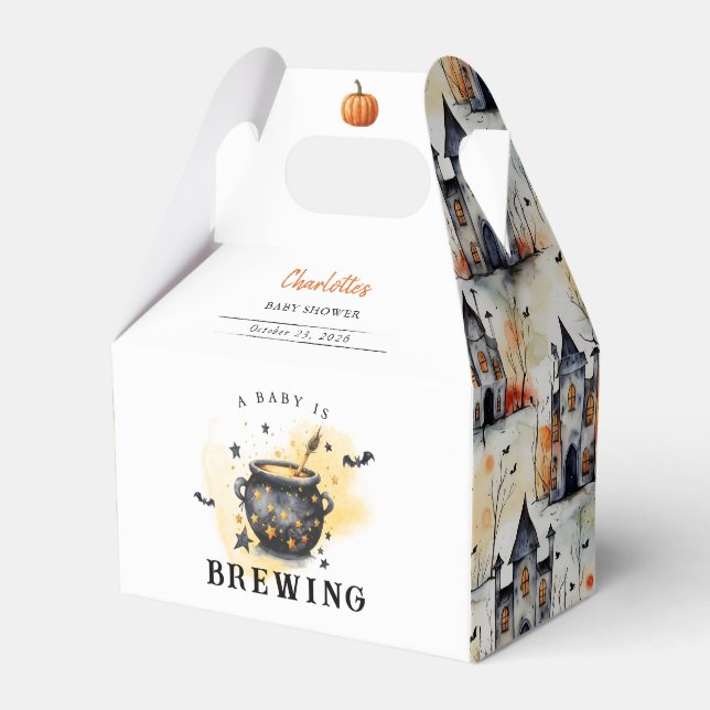 Caja Para Regalos A Baby is Brewing Halloween Cauldron Baby Shower (Front Side)