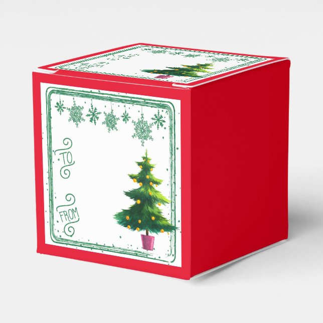 Caja Para Regalos A Del Regalo Del Árbol De Navidad (Costado Anverso)
