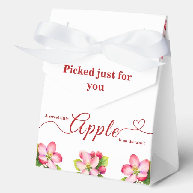 Caja Para Regalos A Little Apple Is On The Way | Fall Baby Shower  (Anverso)