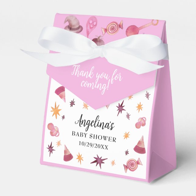 Caja Para Regalos A Little Boo Pink Halloween Baby Shower (Front Side)