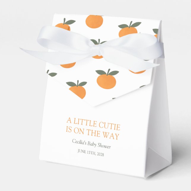 Caja Para Regalos A Little Cutie Orange Gender Neutral Baby Shower (Front Side)