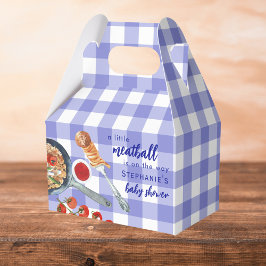 Caja Para Regalos A Little Meatball Is On The Way Blue Baby Shower