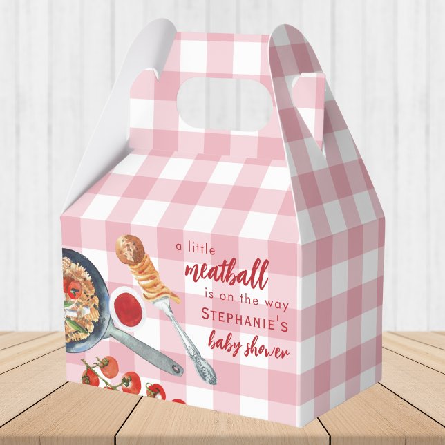 Caja Para Regalos A Little Meatball Is On The Way Pink Baby Shower (Subido por el creador)