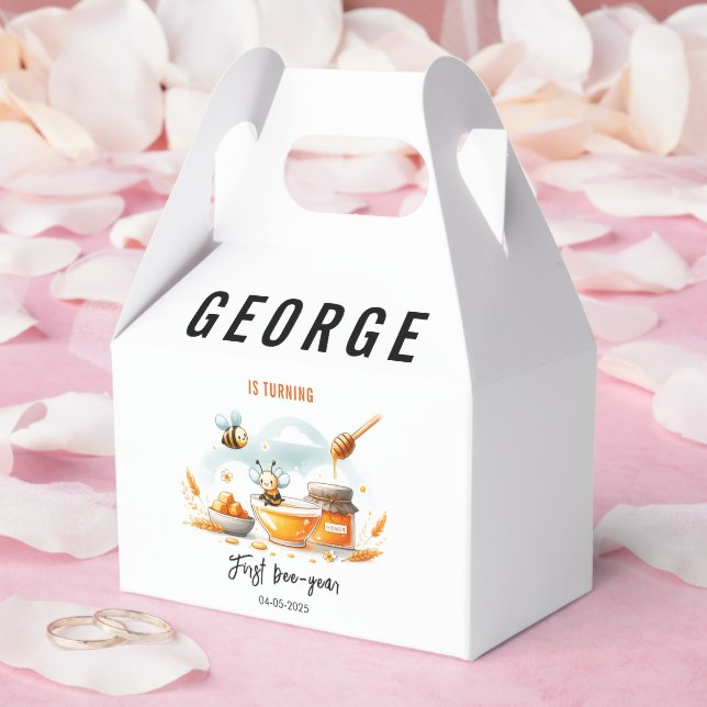 Caja Para Regalos Abeja amarilla y girasol 1 cumpleaños (Boda)