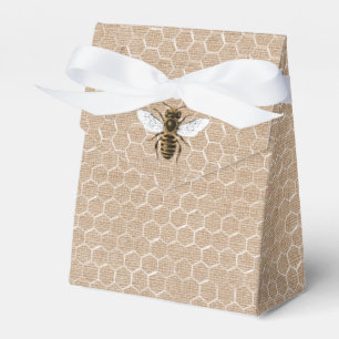 Caja Para Regalos Abeja del vintage en el panal de la arpillera