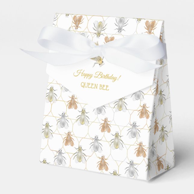 Caja Para Regalos Abejas Metalizado de cobre doradas modernas (Front Side)