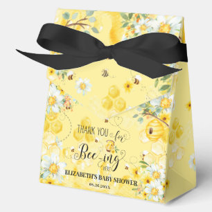 Caja Para Regalos Abejas Miel Cute Amarillo Floral Baby Shower Nupci