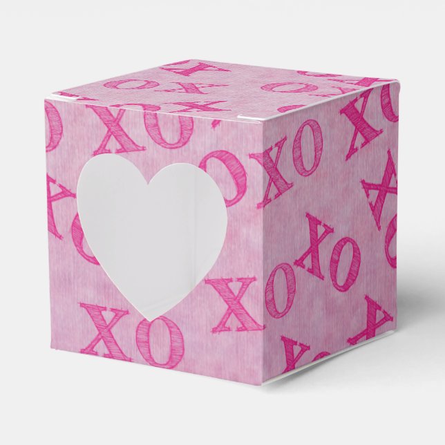 Caja Para Regalos Abrazos Y Besos Rosa XO XO (Anverso)