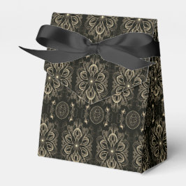 Caja Para Regalos Abstract Floral Black And Gold Tent