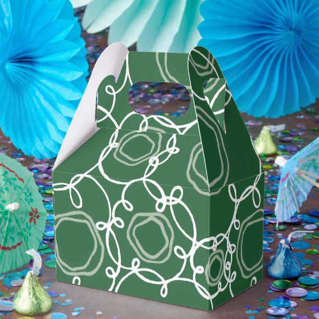 Caja Para Regalos Abstract Floral Matrix (Dark Green) Fine Art (Fiesta)