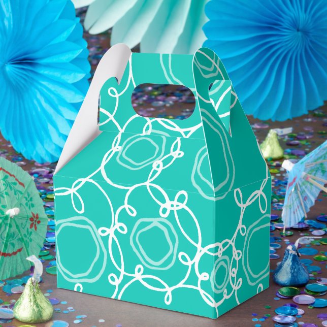 Caja Para Regalos Abstract Floral Matrix (Teal) Fine Art (Fiesta)