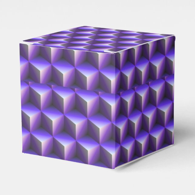 Caja Para Regalos Abstract Purple Cube Block Pattern (Costado Anverso)