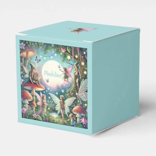 Caja Para Regalos Abundante Jardín de hadas encantado Cumpleaños (Costado Anverso)