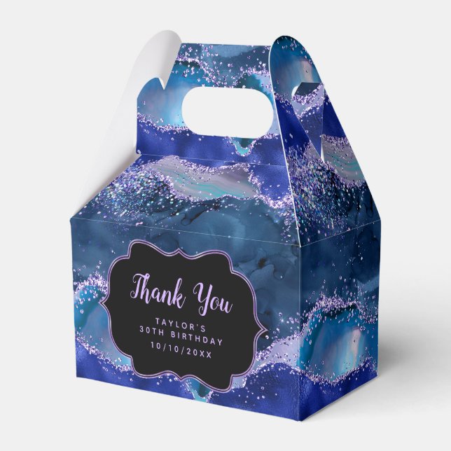 Caja Para Regalos Abundante Océano Azul Púrpura Oscuro Cumpleaños Gr (Front Side)