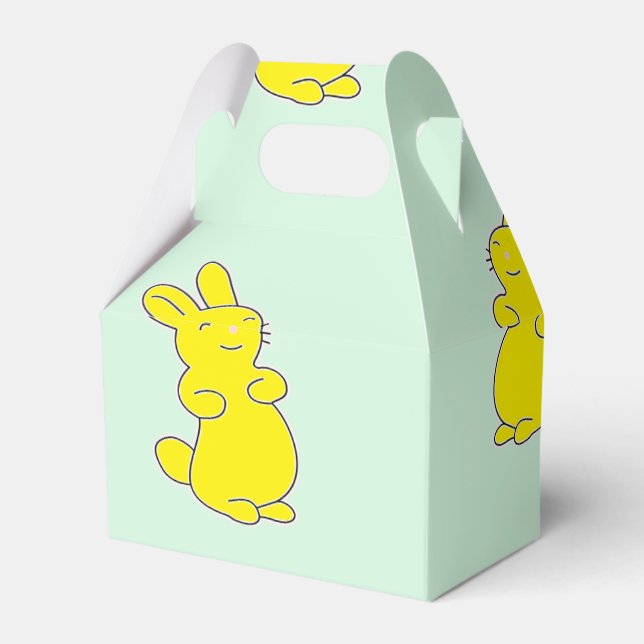 Caja Para Regalos Abundantes amarillos felices en verde azulado (Front Side)