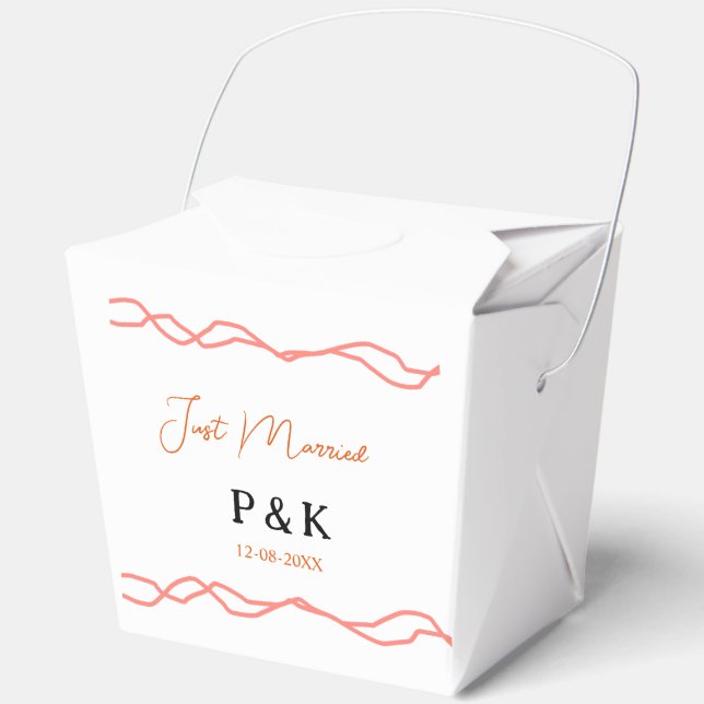 Caja Para Regalos Acabo de casar añadir pareja de nombre de fecha ro (Anverso)