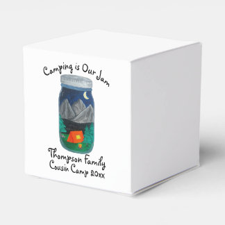 Caja Para Regalos Acampar es Nuestro Jam Toldo y Montañas en Frasco